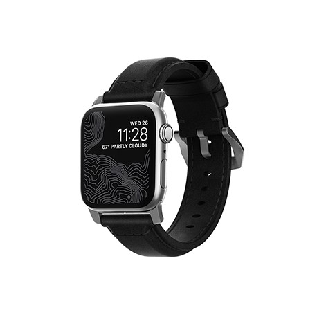 Correa Nomad para AppleWatch 42/44mm, Negro Plata